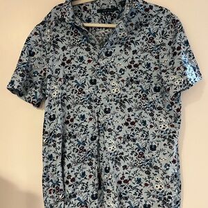 Perry Ellis Blue Floral Men's Shirt